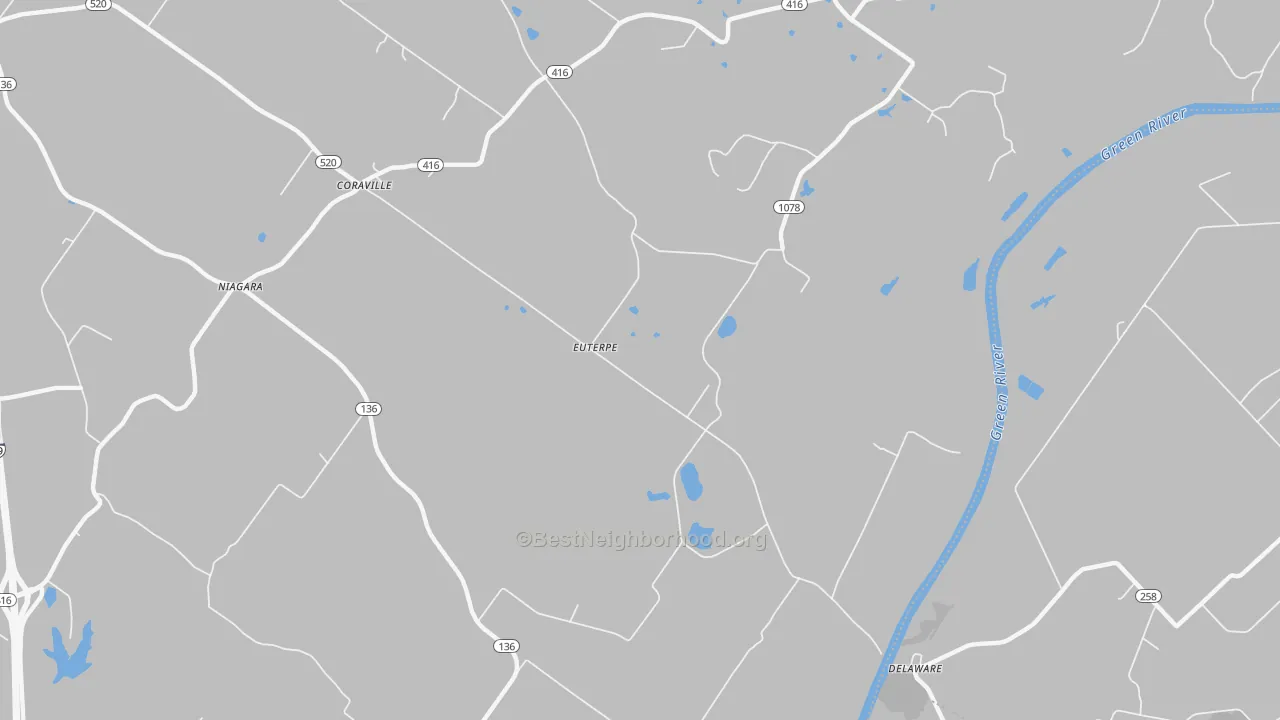 Bike Grade map of Delaware, KY