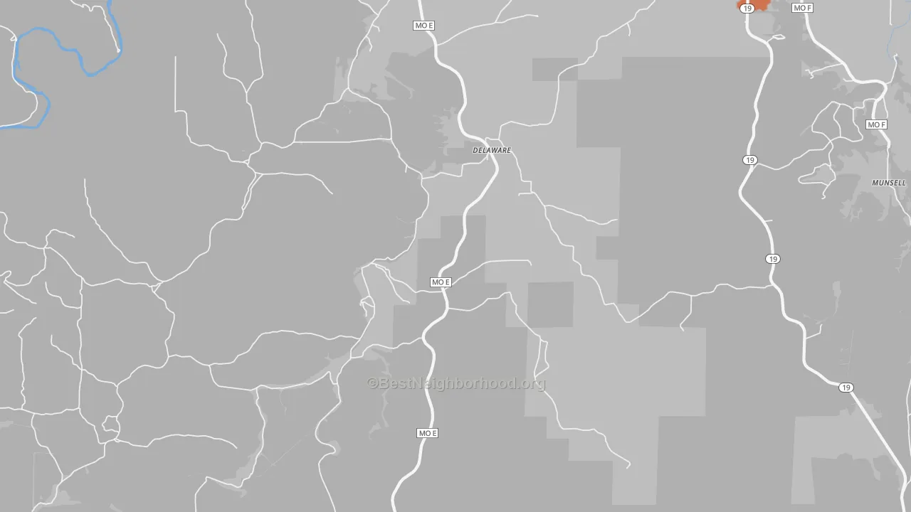 Bike Grade map of Delaware, MO