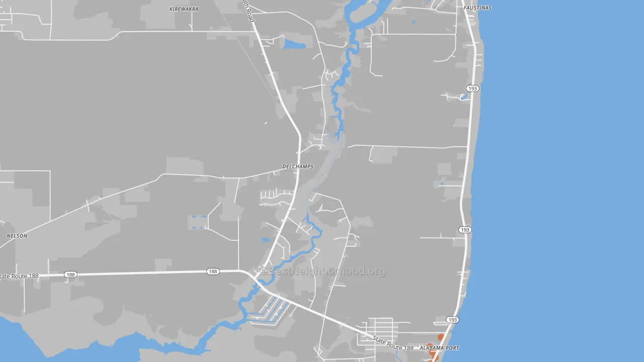 Bike Grade map of Delchamps, AL