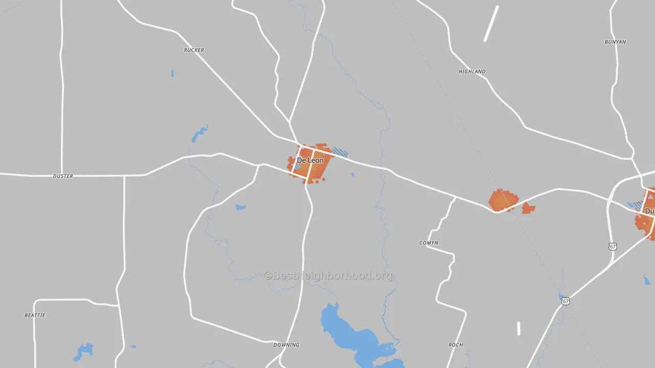 Bike Grade map of DeLeon, TX