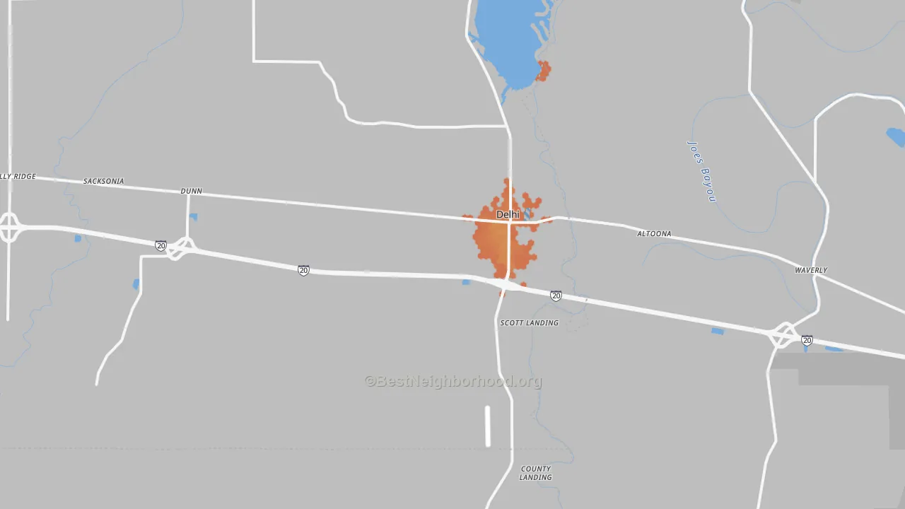 Bike Grade map of Delhi, LA