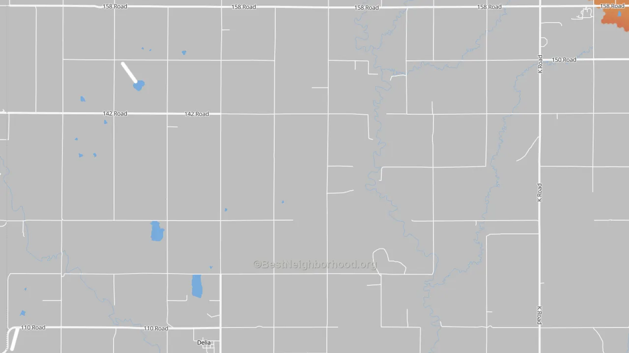 Bike Grade map of Delia, KS