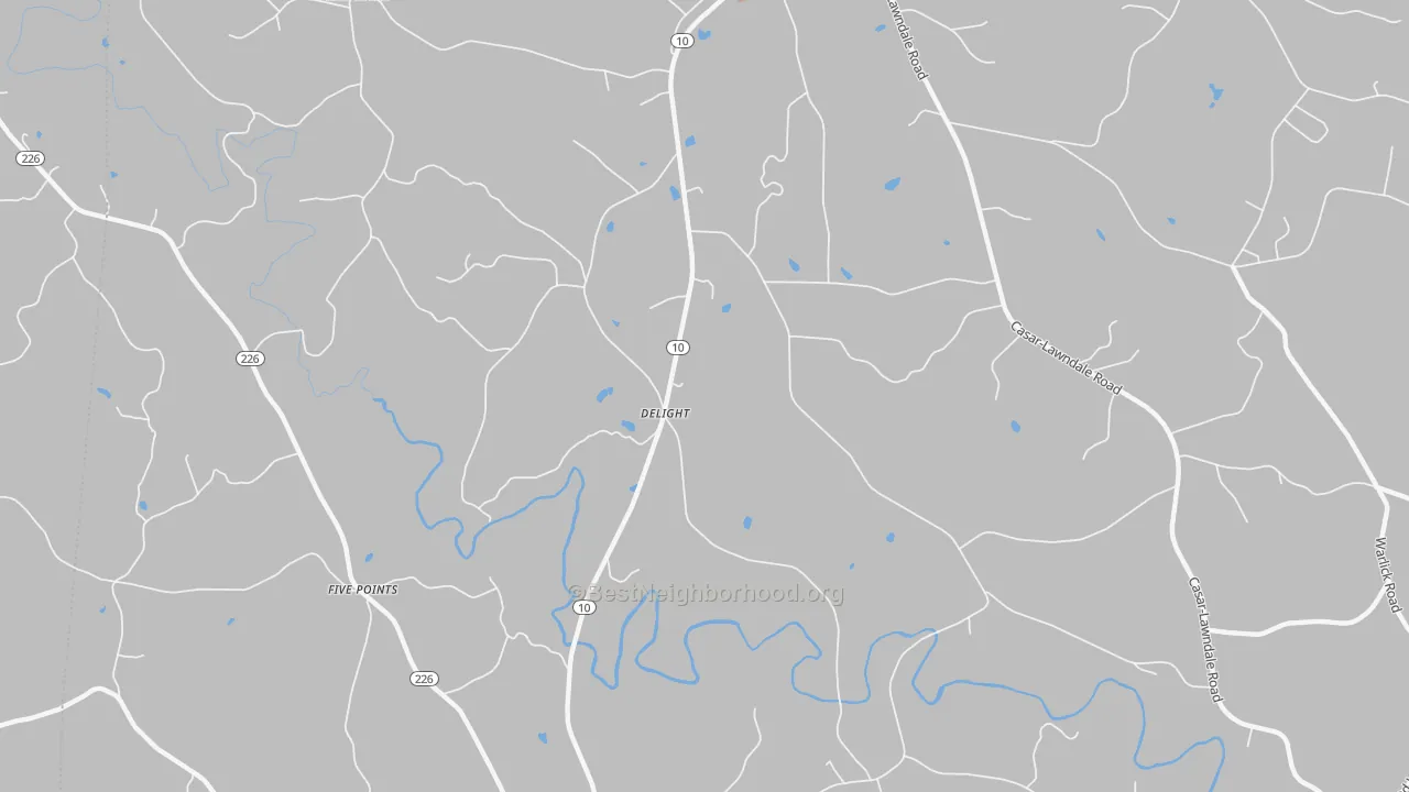 Bike Grade map of Delight, NC