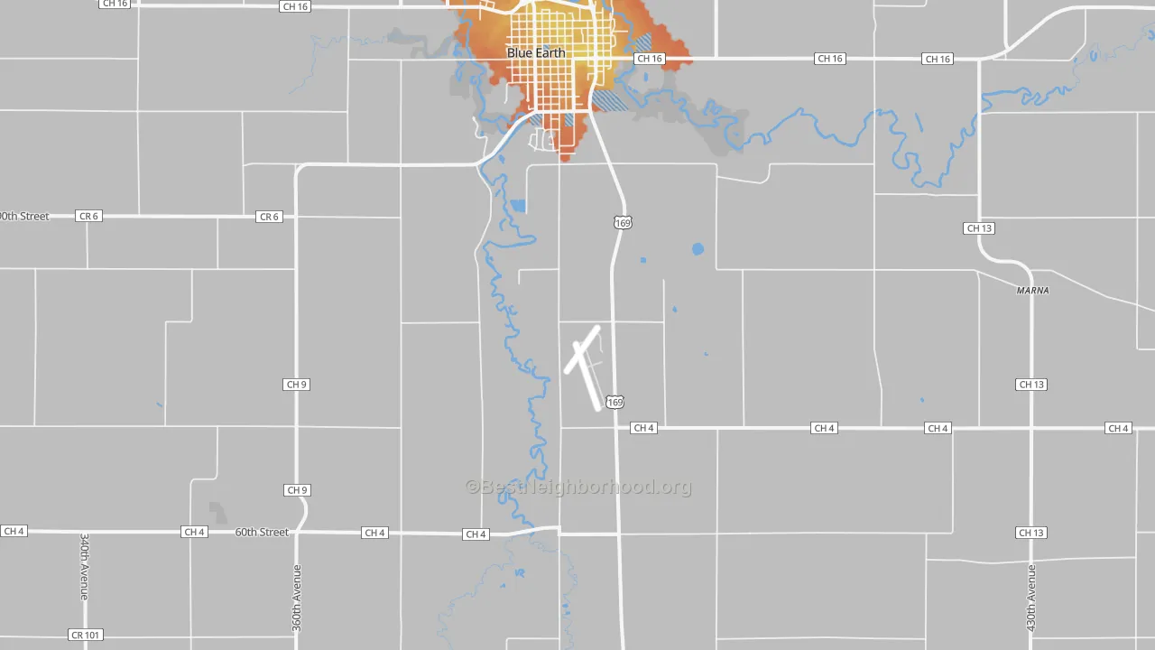 Bike Grade map of Dell, MN