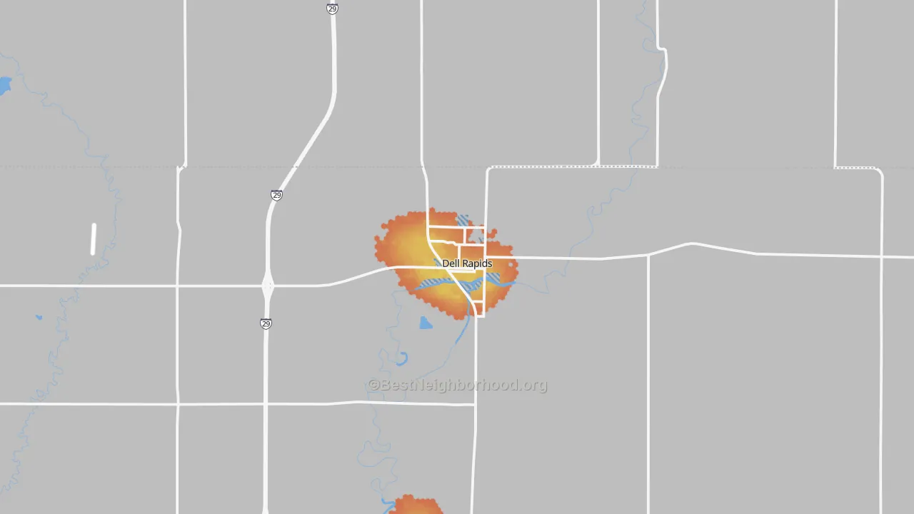 Bike Grade map of Dell Rapids, SD