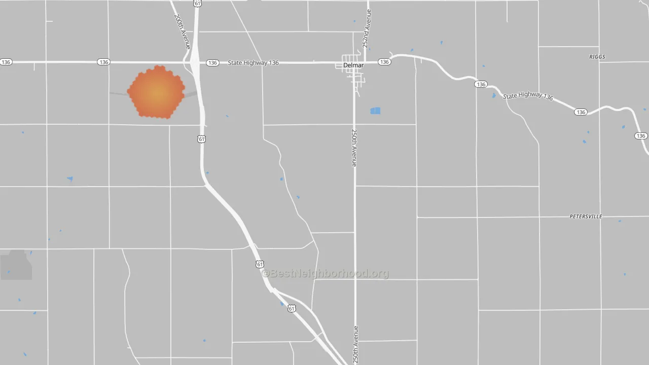 Bike Grade map of Delmar, IA