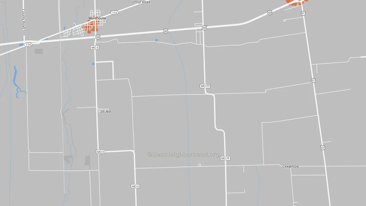 Bike Grade map of Delmo, MO
