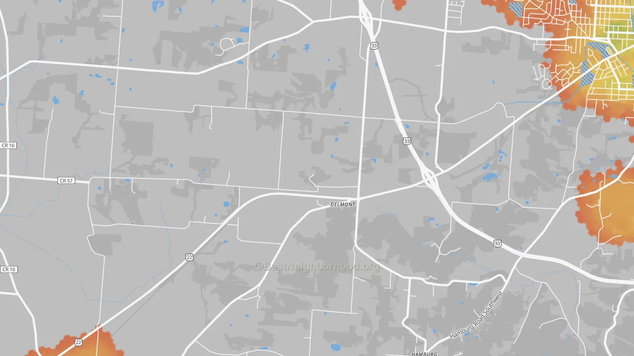 Bike Grade map of Delmont, OH