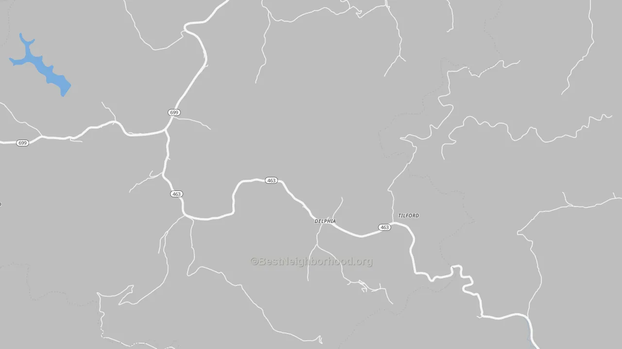 Bike Grade map of Delphia, KY