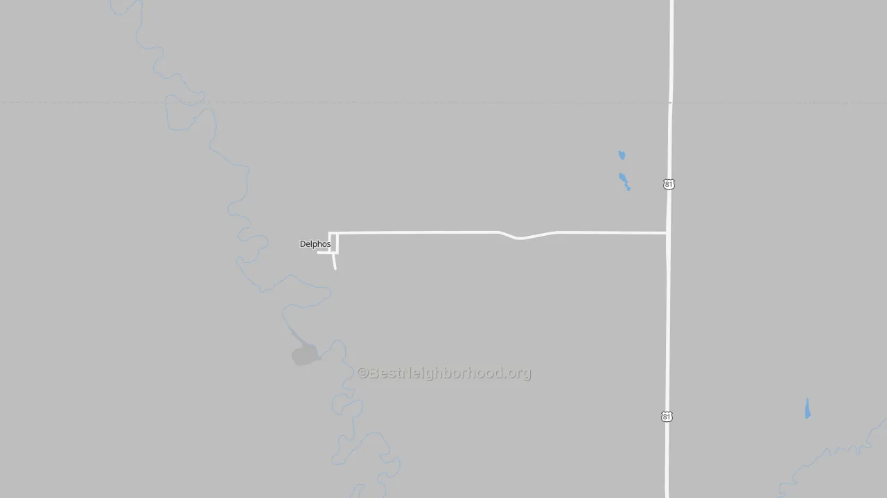 Bike Grade map of Delphos, KS