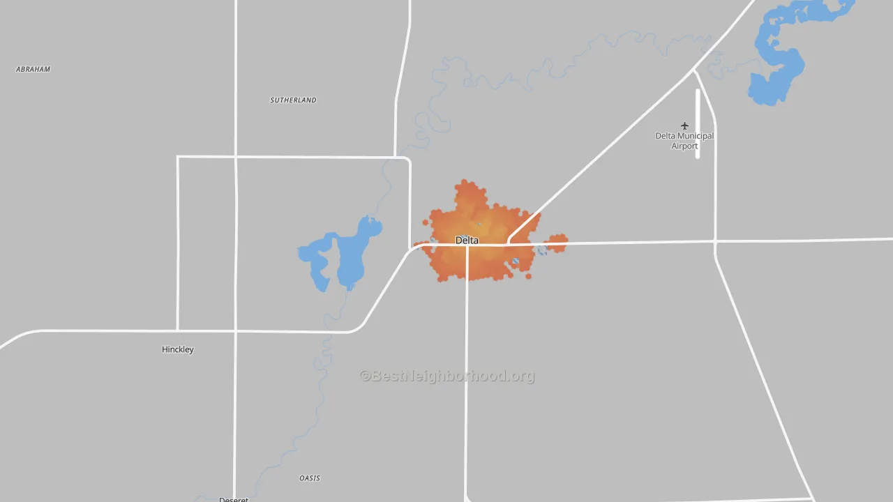 Bike Grade map of Delta, UT