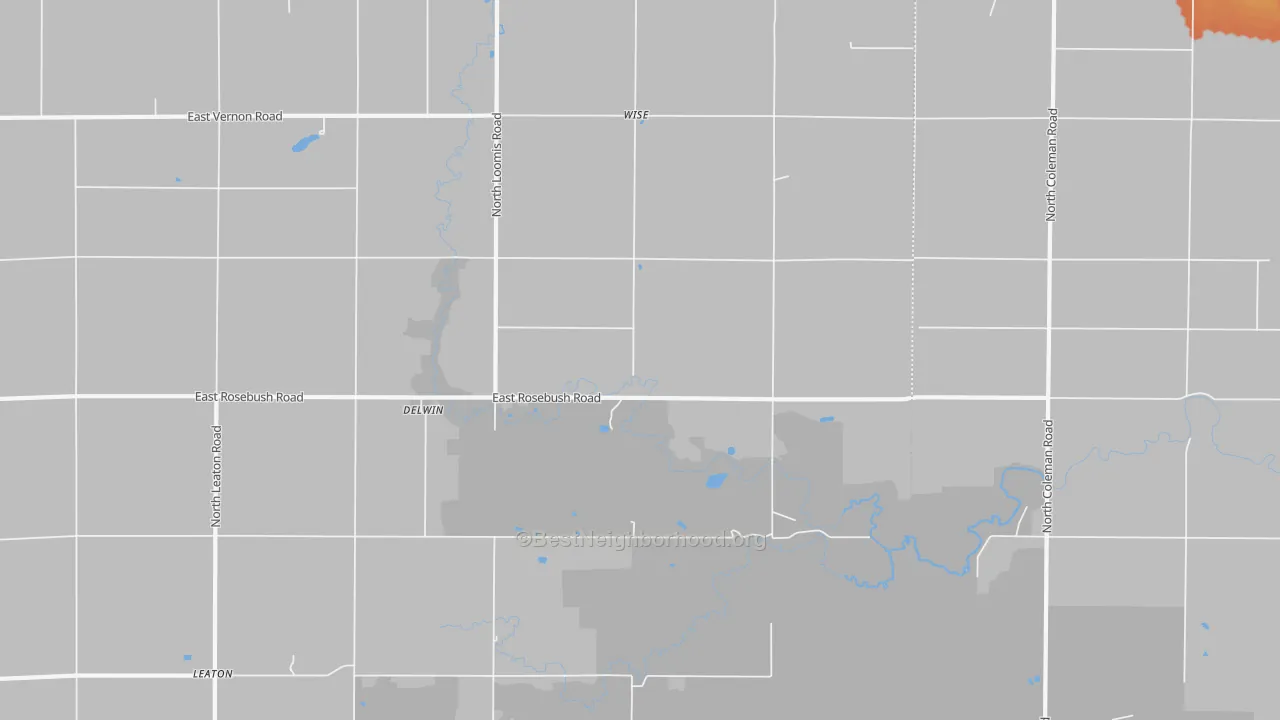 Bike Grade map of Delwin, MI