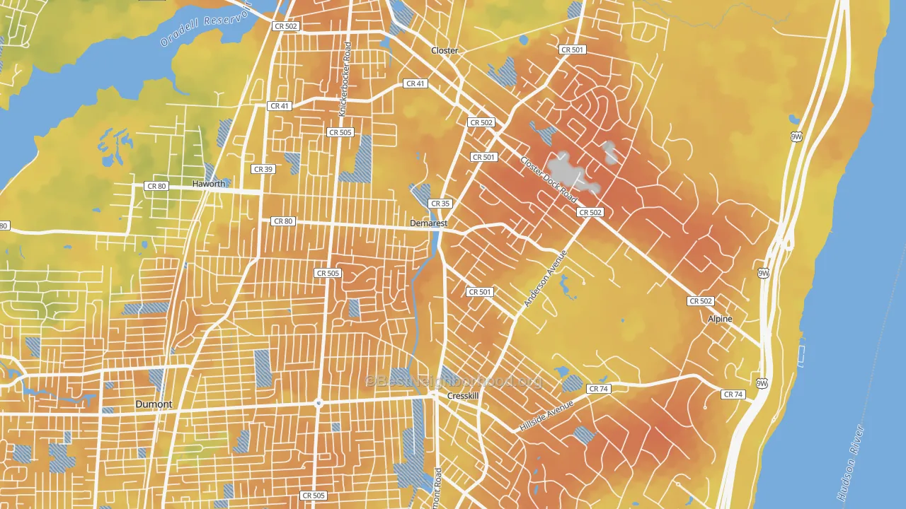 Bike Grade map of DeMarest, NJ