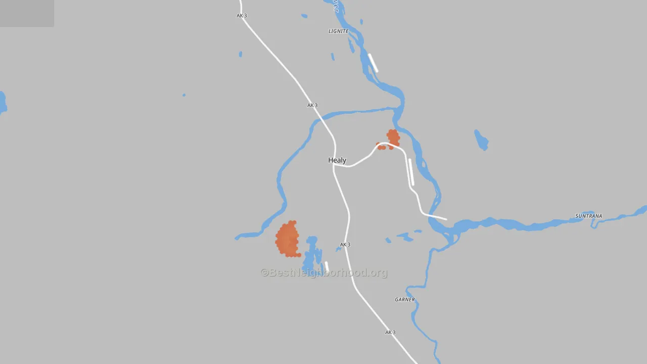 Bike Grade map of Denali Borough, AK