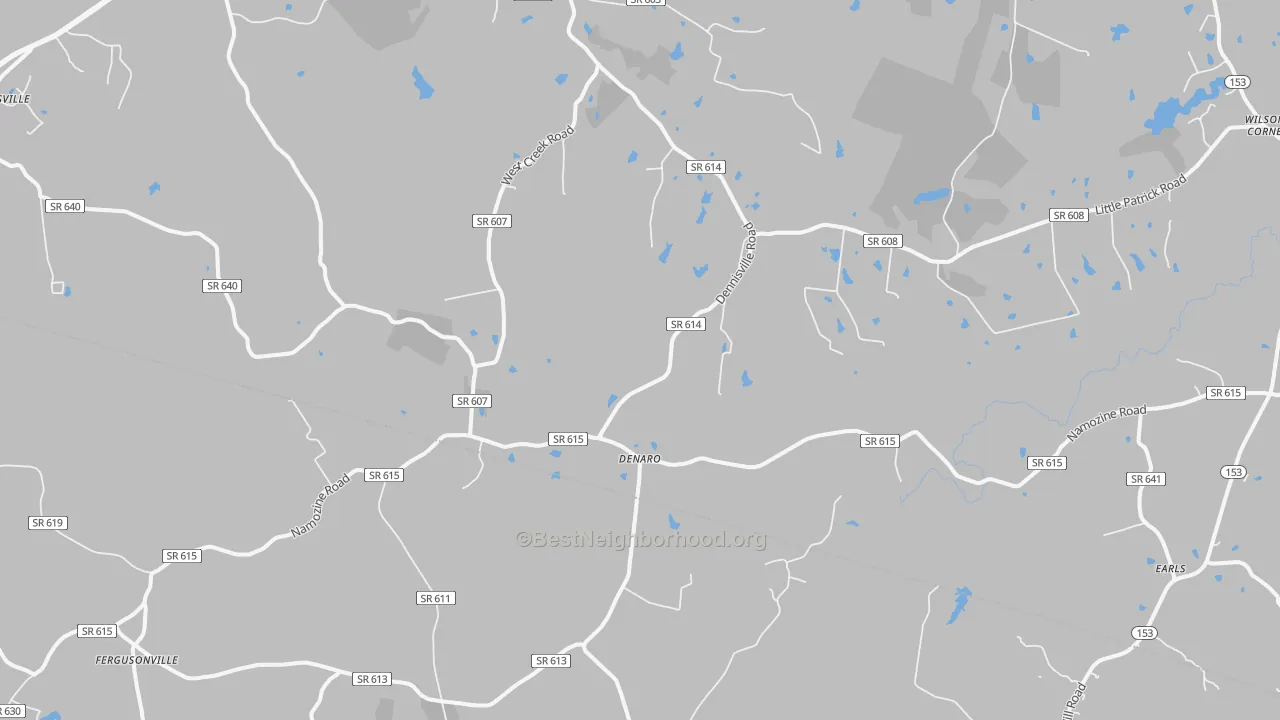 Bike Grade map of Denaro, VA