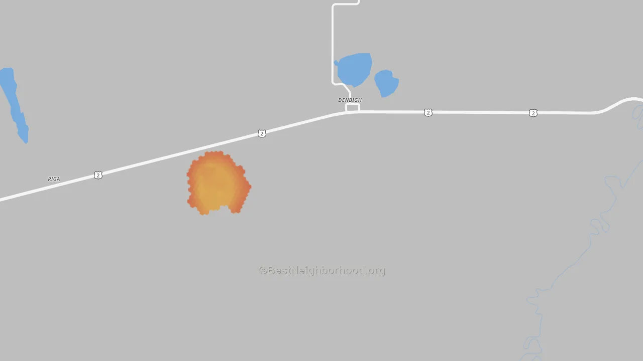 Bike Grade map of Denbigh, ND