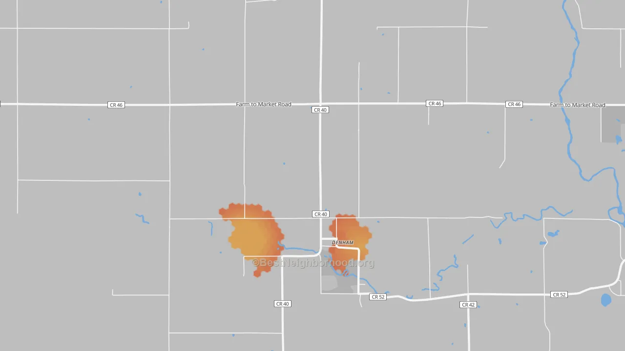 Bike Grade map of Denham, MN