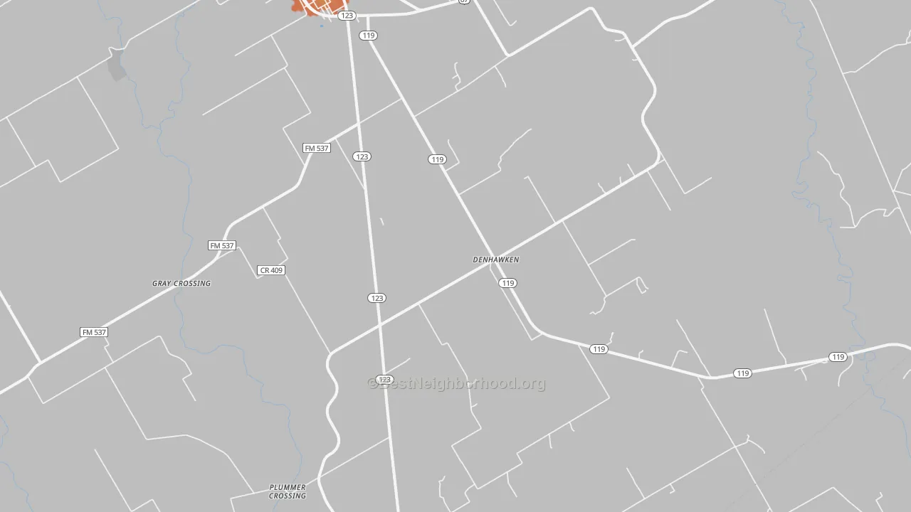Bike Grade map of Denhawken, TX