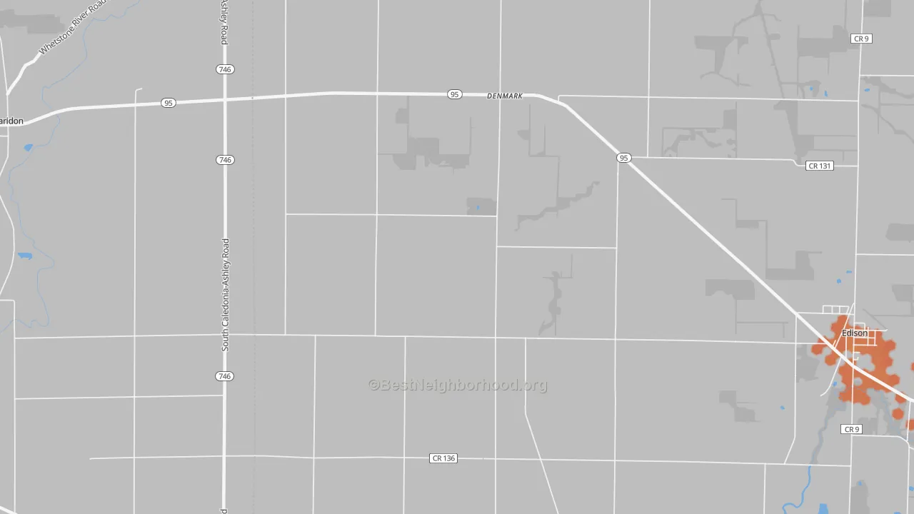 Bike Grade map of Denmark, OH