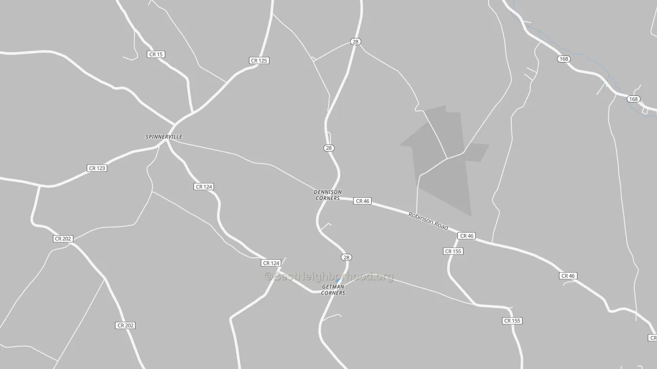 Bike Grade map of Dennison Corners, NY