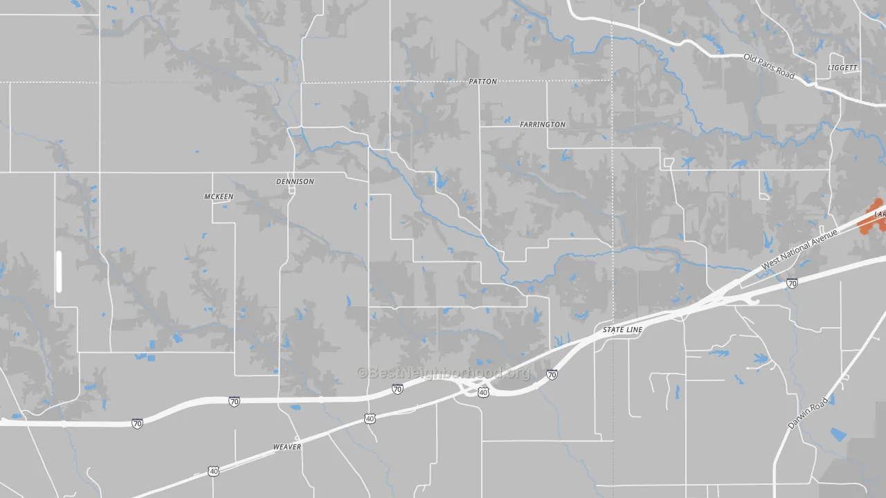 Bike Grade map of Dennison, IL