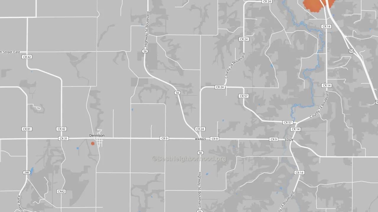 Bike Grade map of Dennison, MN