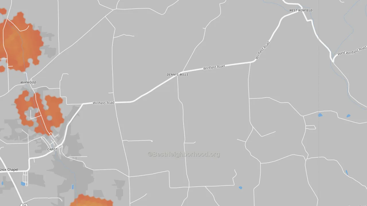 Bike Grade map of Dennys Mill, PA