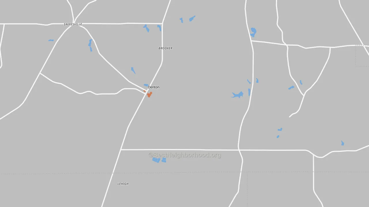 Bike Grade map of Denton, GA