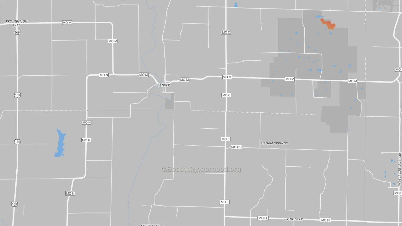Bike Grade map of Denver, MO