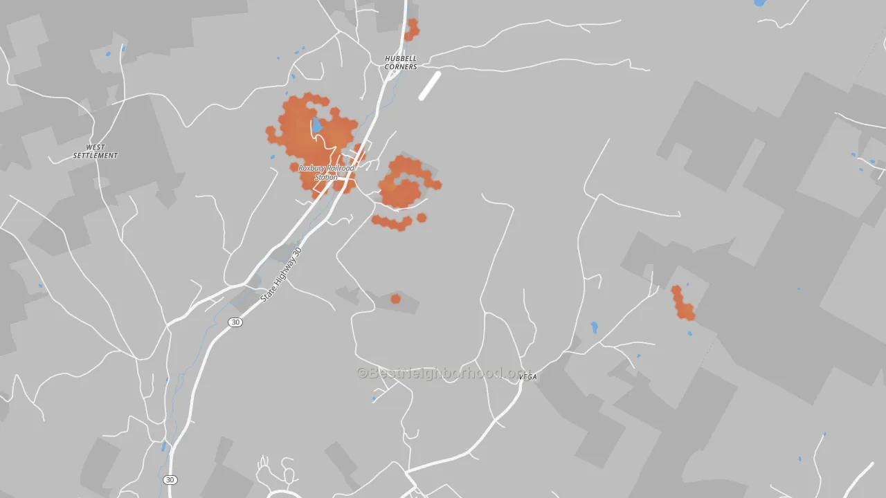 Bike Grade map of Denver, NY