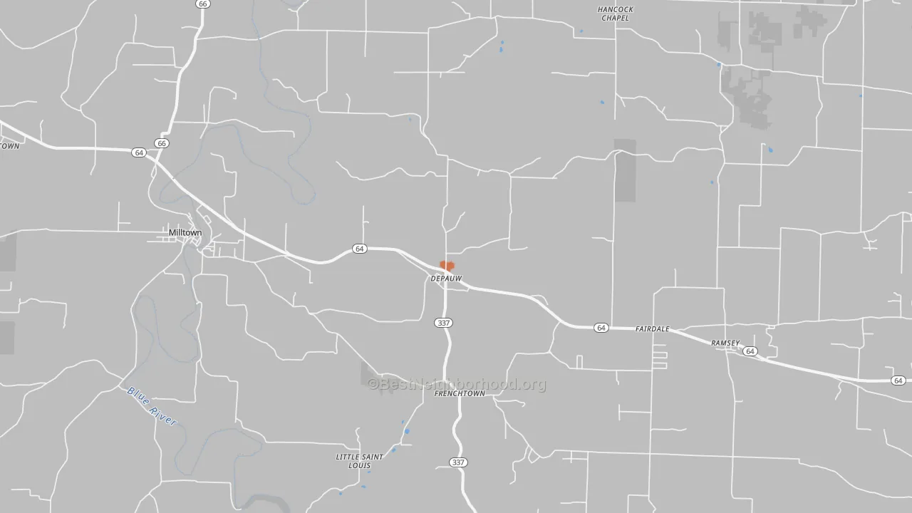 Bike Grade map of Depauw, IN