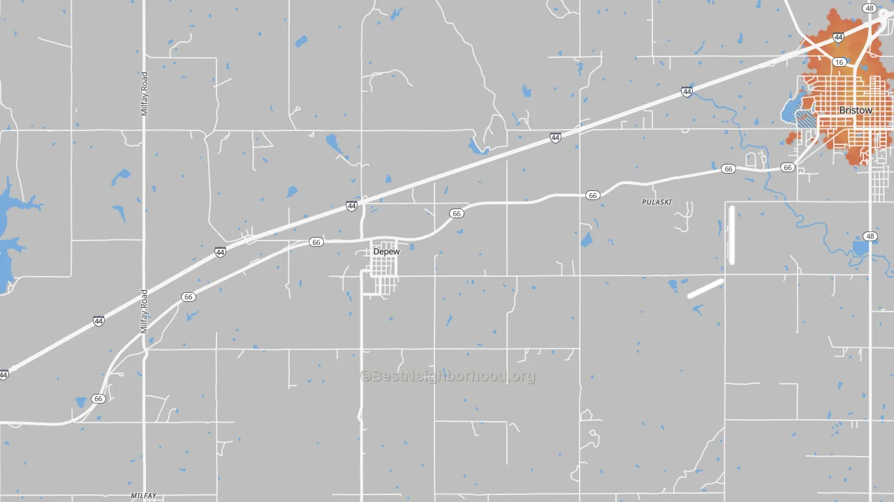 Bike Grade map of DePew, OK