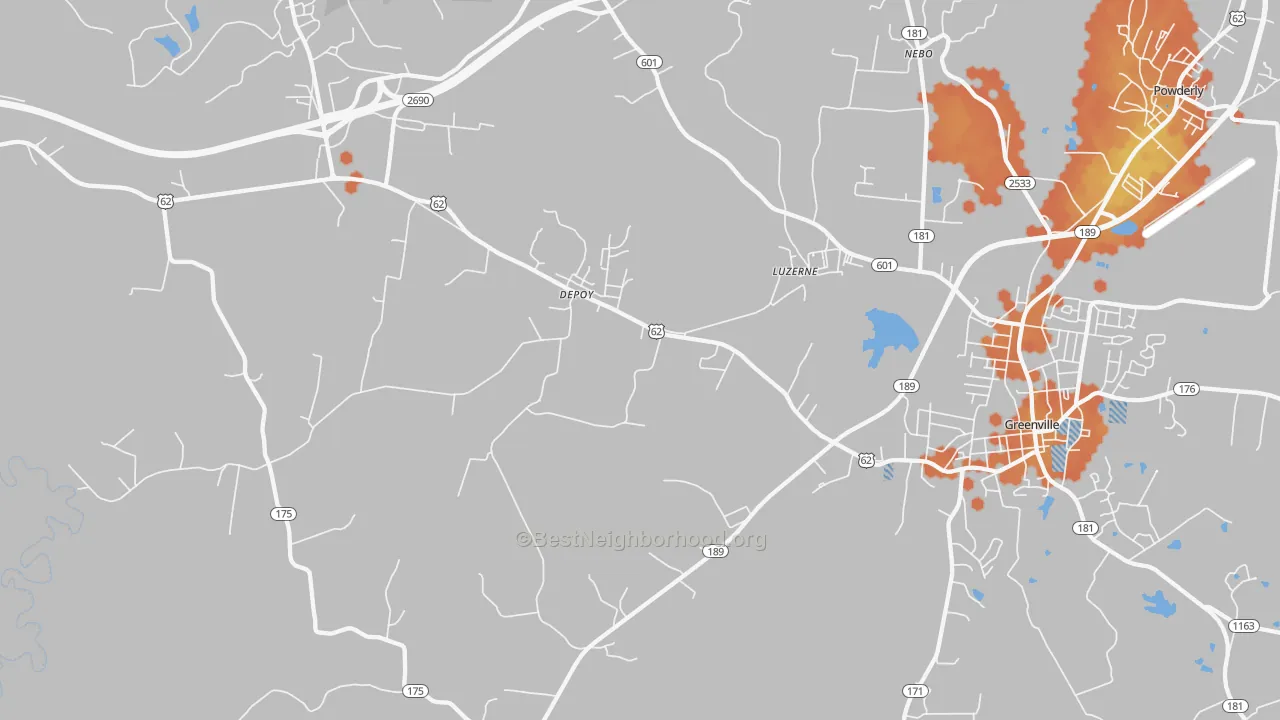 Bike Grade map of Depoy, KY