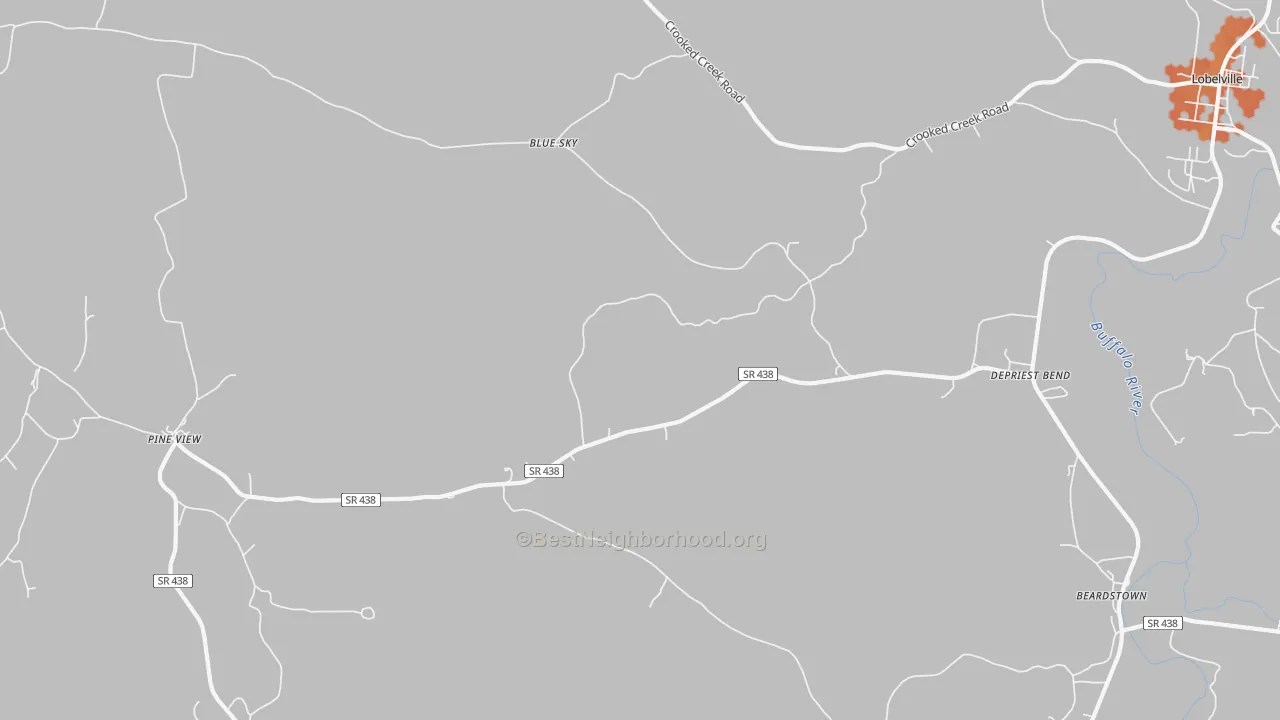 Bike Grade map of DePriest Bend, TN