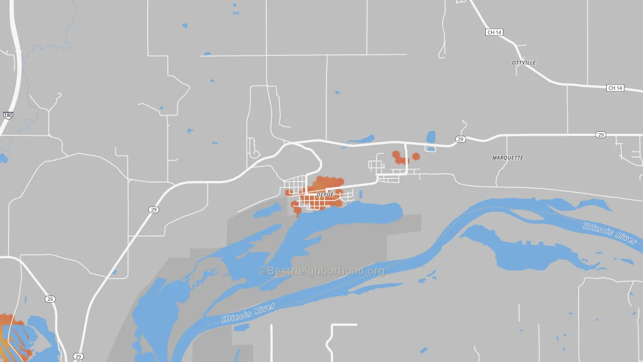 Bike Grade map of DePue, IL