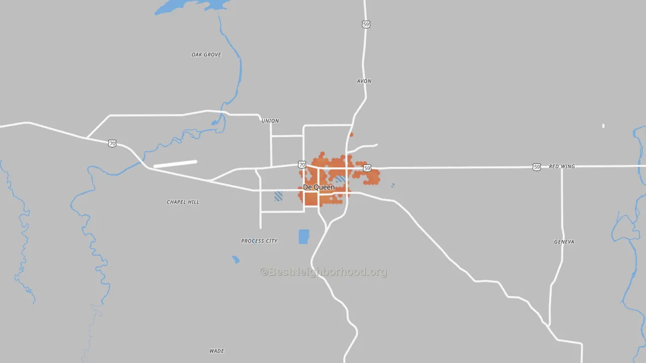 Bike Grade map of DeQueen, AR