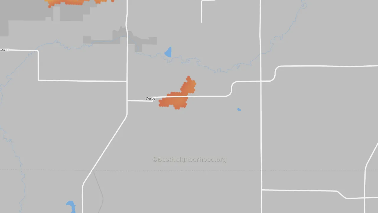 Bike Grade map of Derby, IA