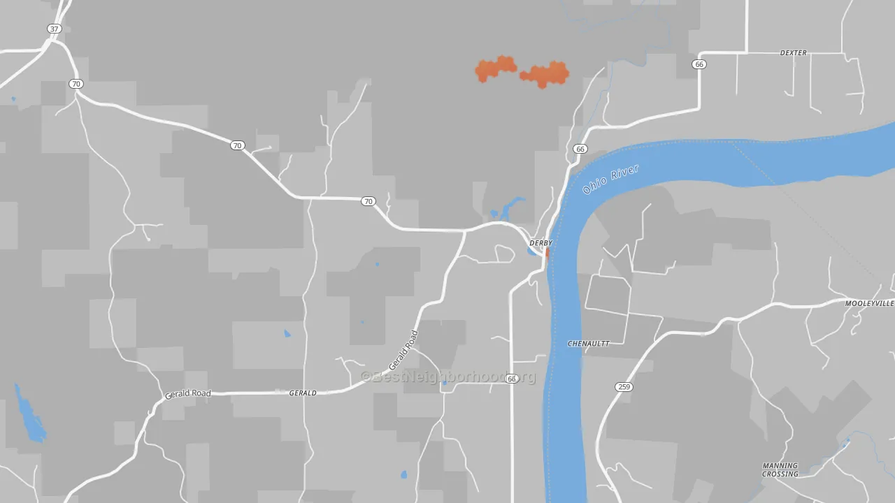 Bike Grade map of Derby, IN
