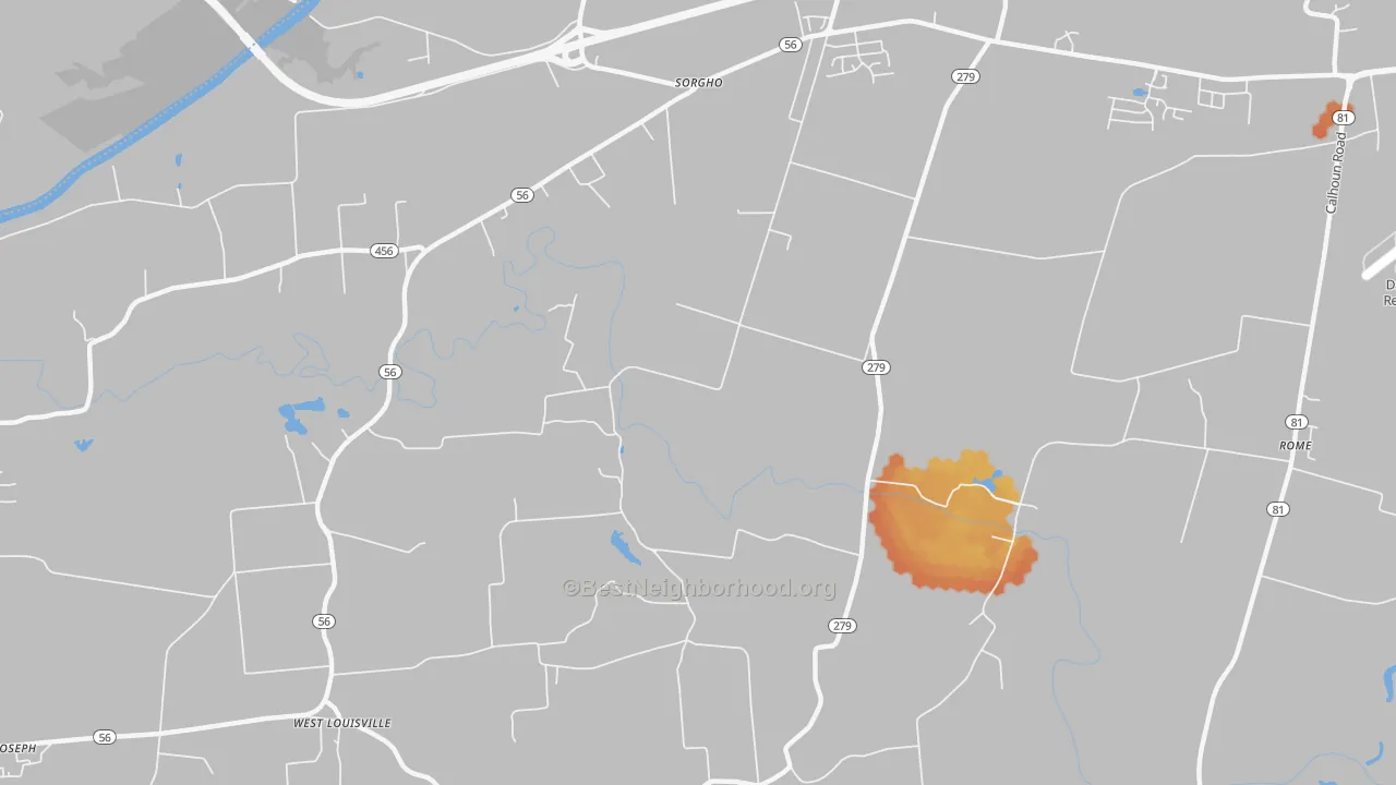 Bike Grade map of Dermont, KY