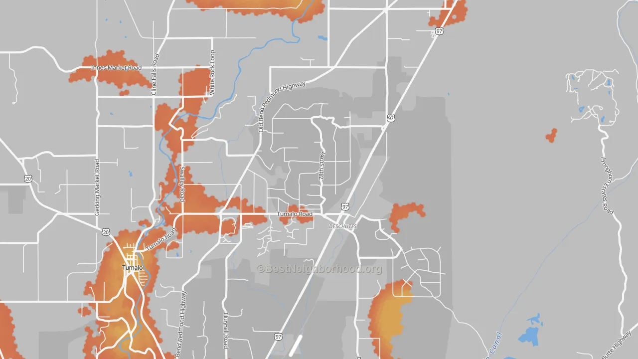 Bike Grade map of Deschutes Junction, OR