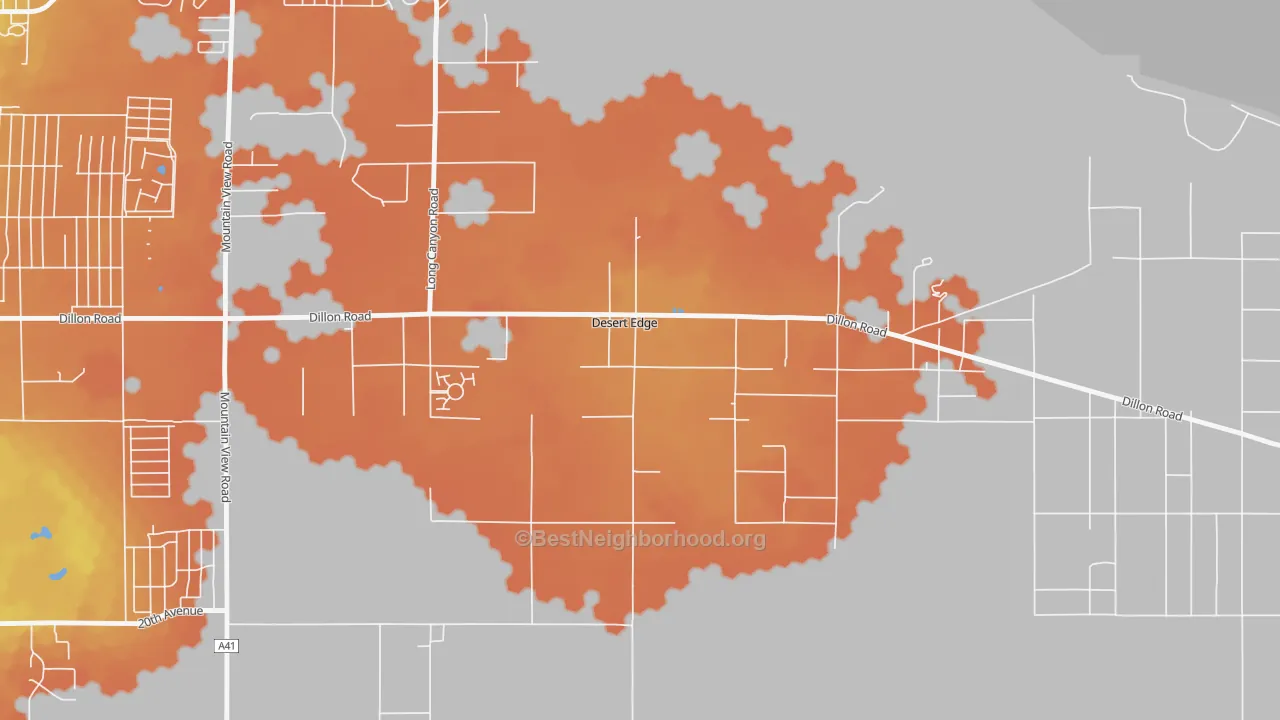 Bike Grade map of Desert Edge, CA