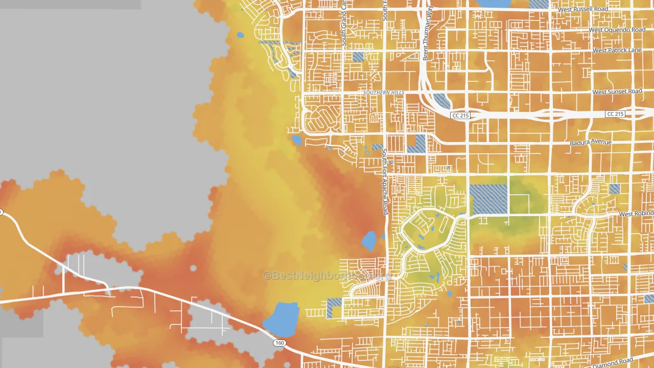 Bike Grade map of Desert Hills, Las Vegas, NV