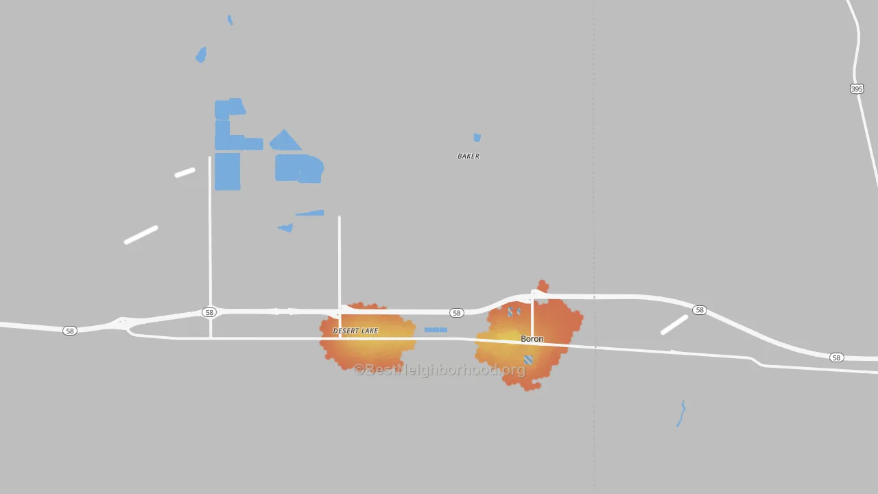 Bike Grade map of Desert Lake, CA