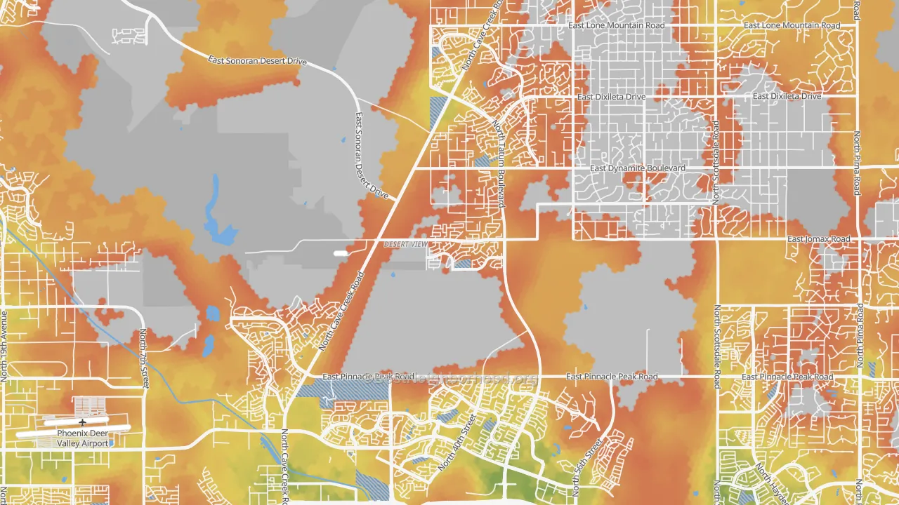 Bike Grade map of Desert View, Phoenix, AZ