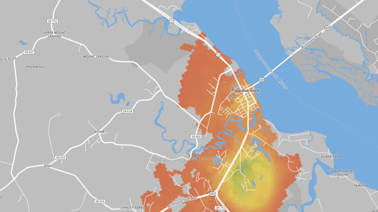 Bike Grade map of Desha, VA