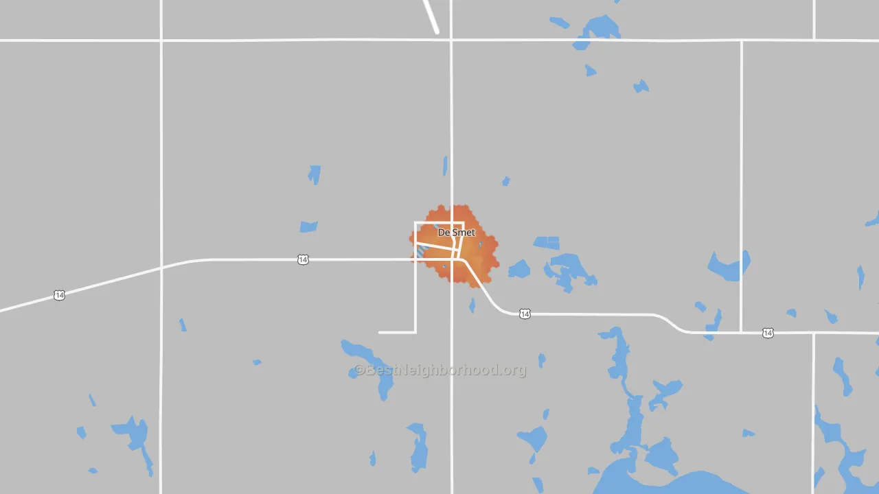 Bike Grade map of DeSmet, SD