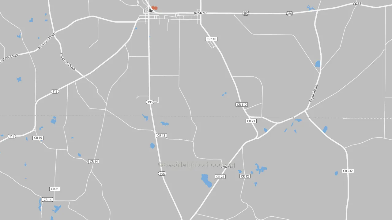Bike Grade map of DeSoto, GA