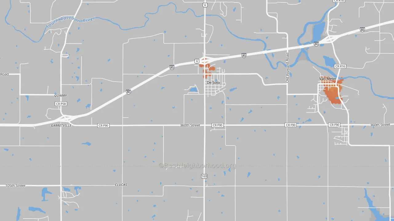 Bike Grade map of DeSoto, IA