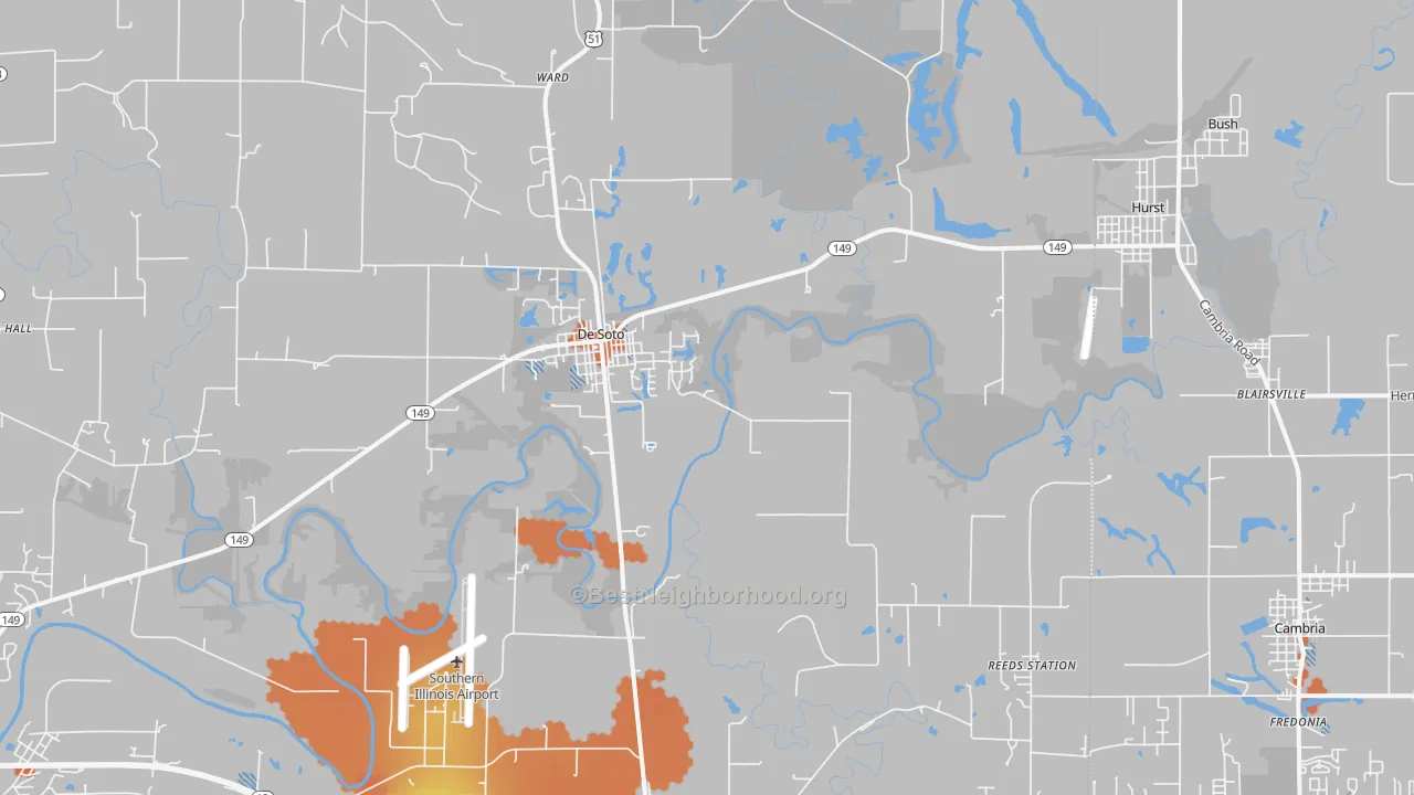 Bike Grade map of DeSoto, IL
