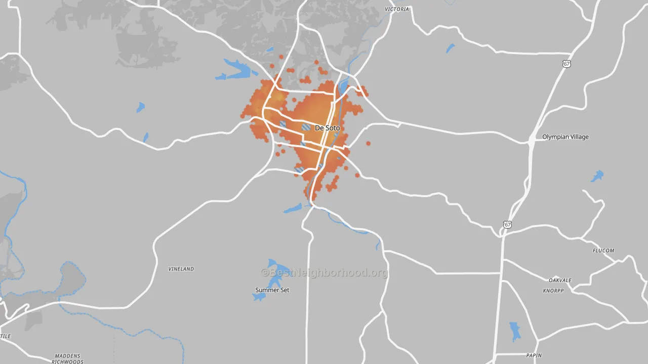 Bike Grade map of DeSoto, MO